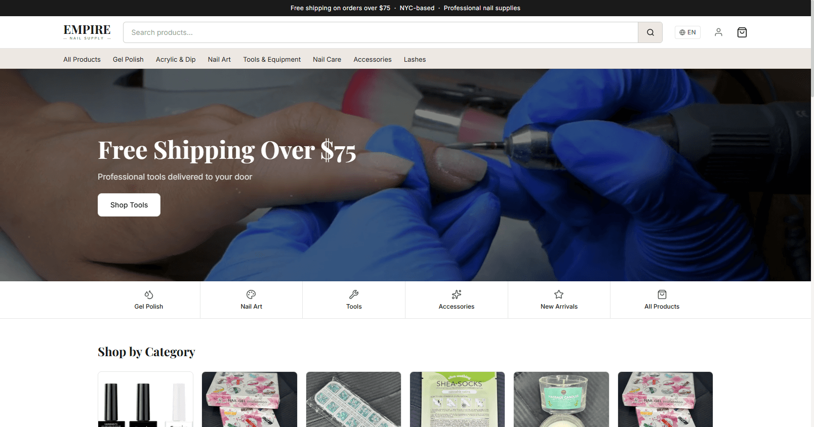 Empire Nail Supply website