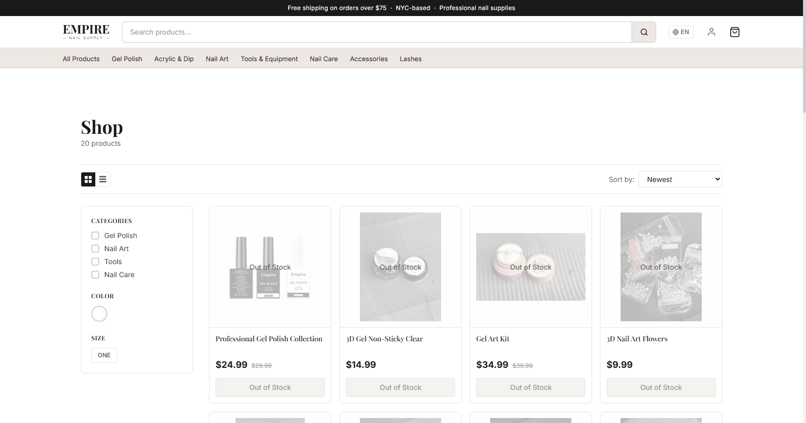 Empire Nail Supply screenshot 2